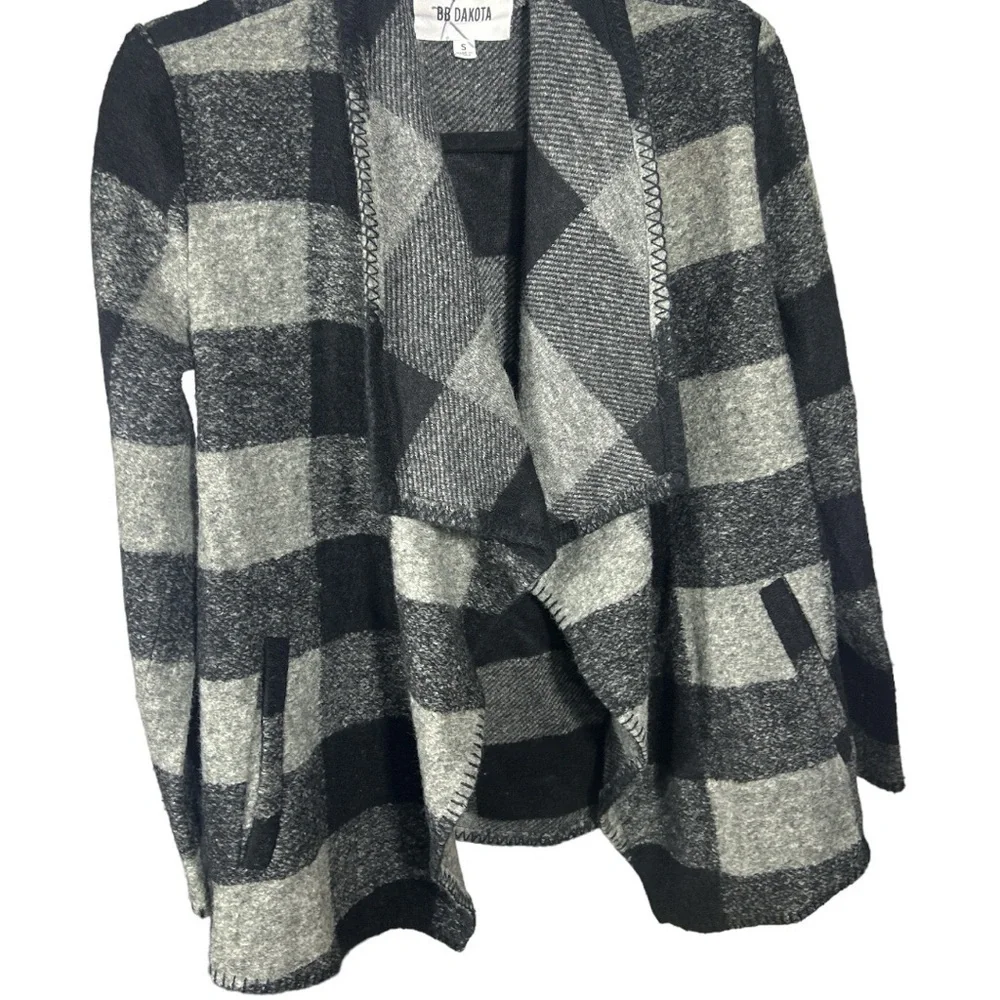 BB Dakota Plaid Drape Jacket Woman's Size Small